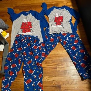 His and Her Snoopy Christmas Pajamas